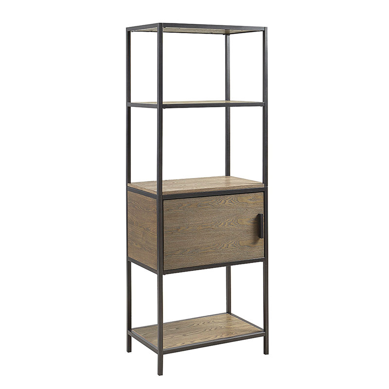 Bibliothèque à 3 tablettes avec armoire de rangement