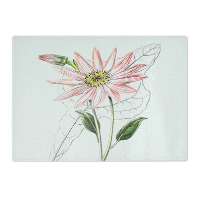 Tempered Glass Coneflowers Chopping Board