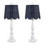 Set Of 2 White Resin Buffet Lamp With Rattan Shade