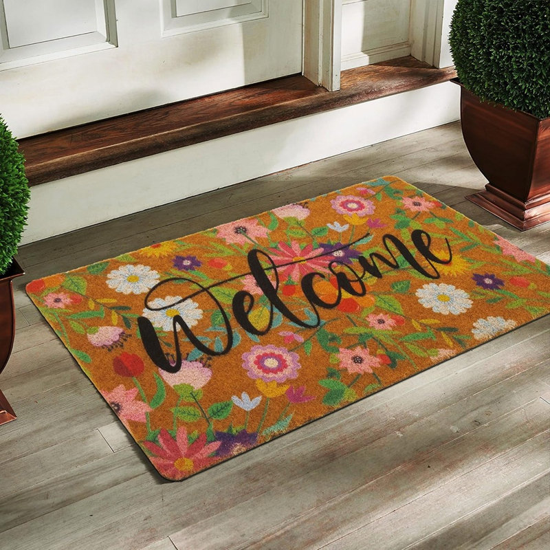 Tapis d'entrée décoratif antidérapant Floral