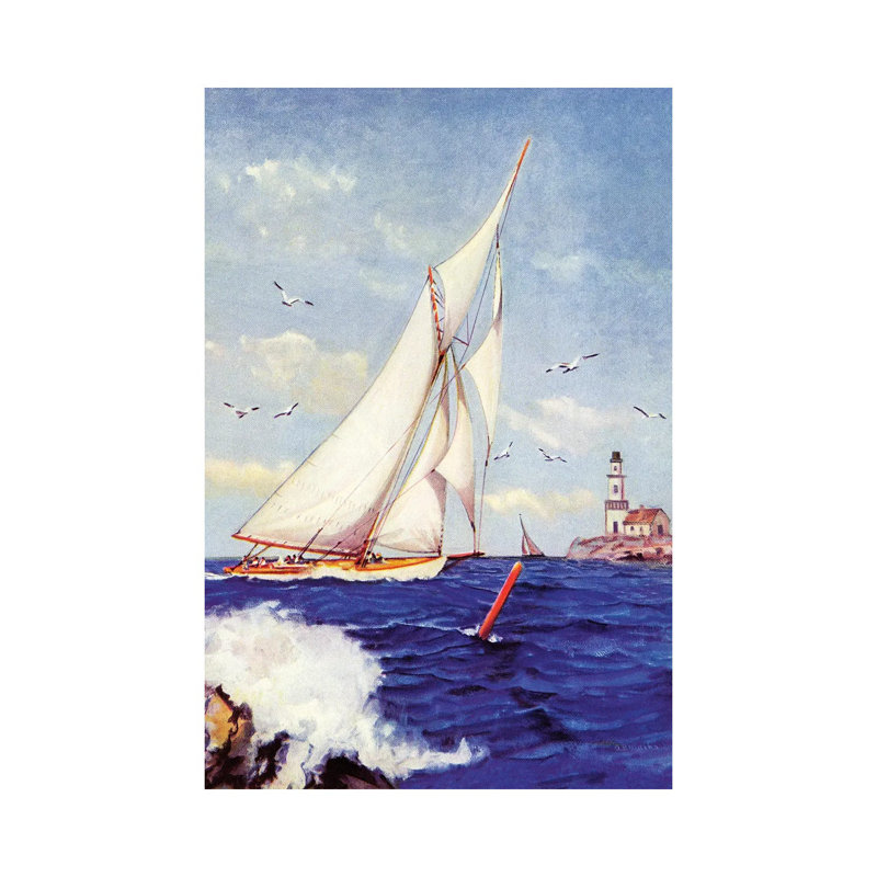 Sailing By The Lighthouse by Albert B. Marks - Gallery-Wrapped Canvas Giclée on Canvas, Does Not Apply, Wrapped Canvas