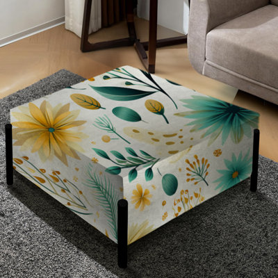 Motif de rêve botanique bohémien vert - grand repose-pieds carré botanique