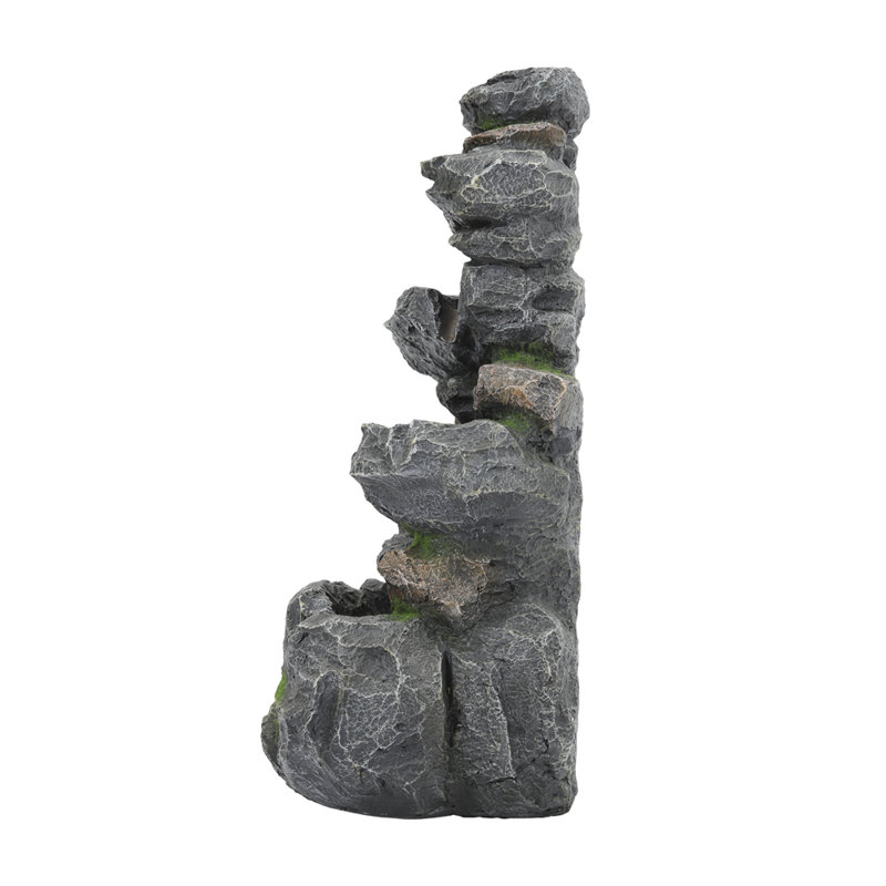 Weather Resistant Rock Fountain with Light