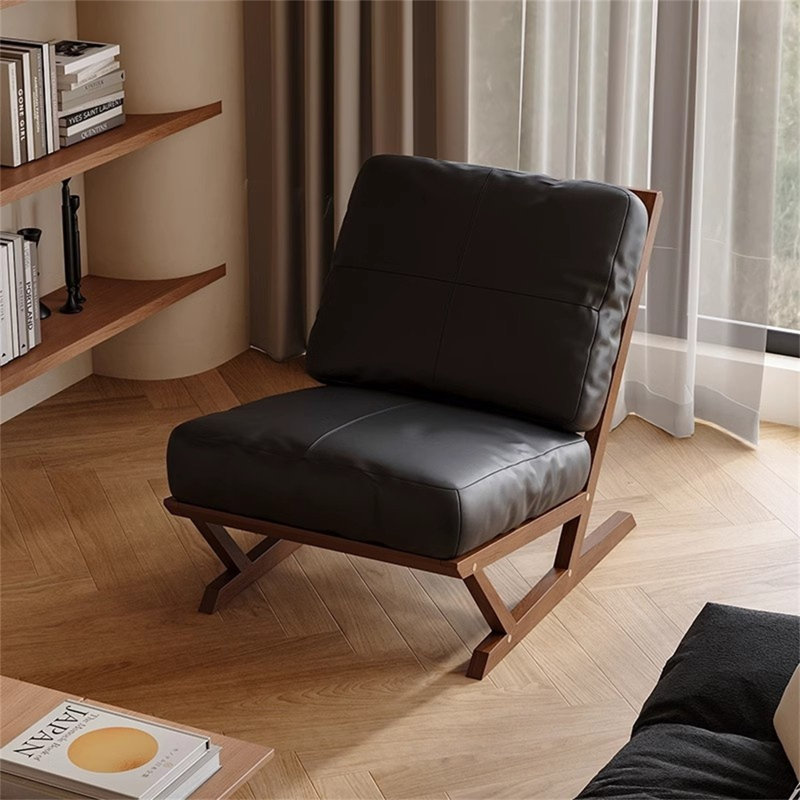 Chaise en bois massif, chaise simple, Noir