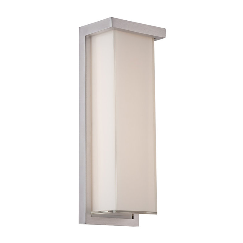 Plafonnier encastré extérieur Ledge, 3000 K, Aluminium brossé, H 14 po x l 5 po x P 4 po