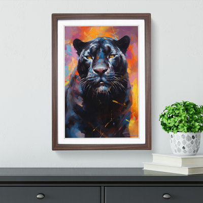Panther Gestural Art - Framed Print