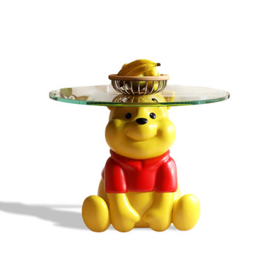 Cream Style Resin & Glass Winnie Bear Household Decorations