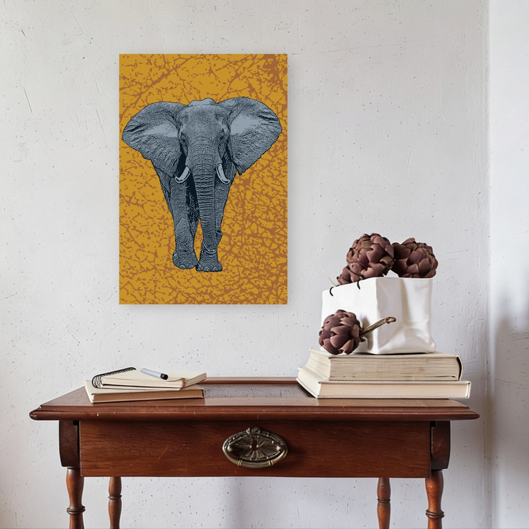Majestic African Elephant Contemporary Elephant Nature Wildlife Wall Art Print