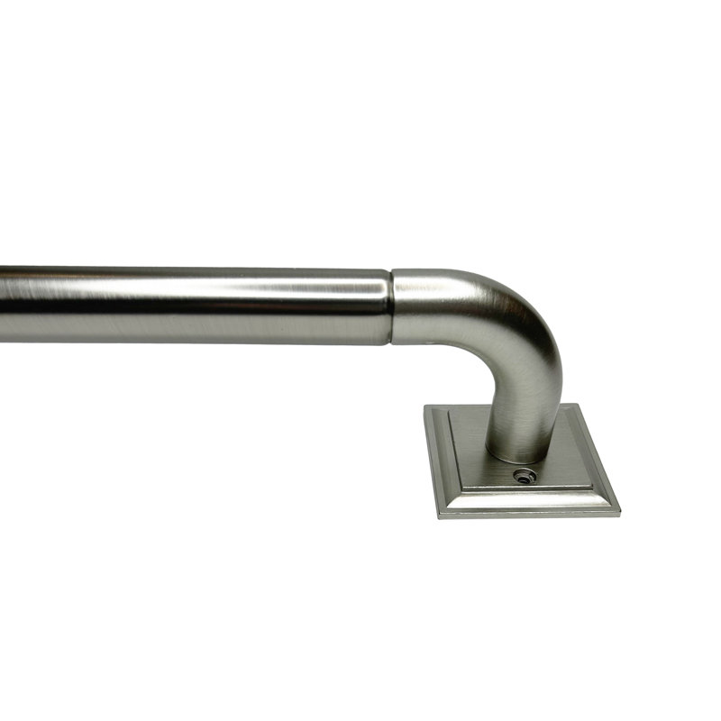 Aben Adjustable Single Curtain Rod, Brushed Nickel, 28" - 48"