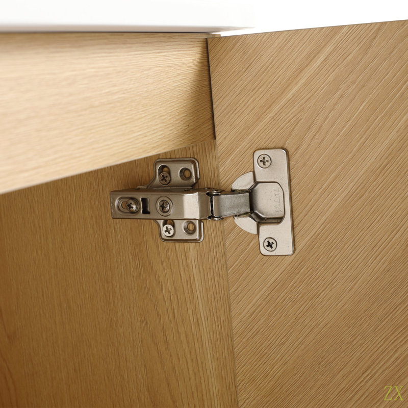 Meuble-lavabo de 30 po avec dalle de pierre artificielle, porte à fermeture en douceur, fixation murale, emballage KD (meuble-lavabo seulement, sans lavabo)