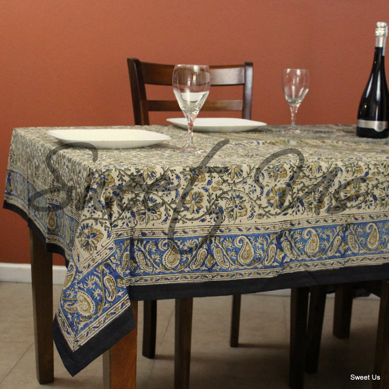 Nappe Kalamkari, Rouge / vert, L 72 po x L 106 po