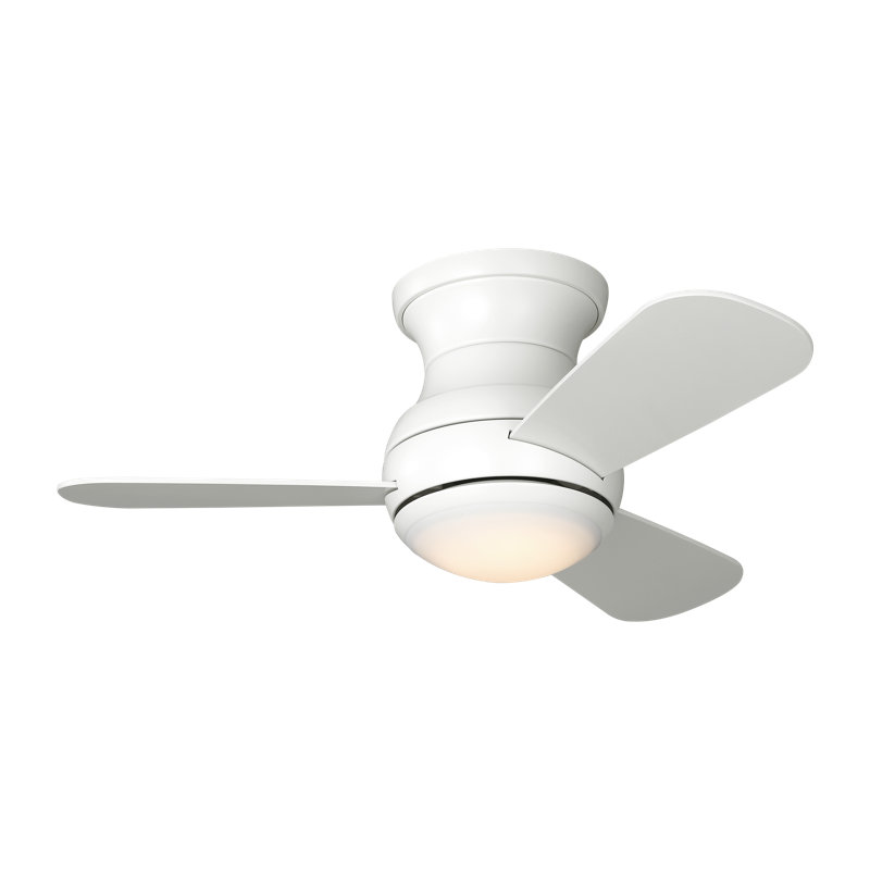 Ventilateur de plafond intérieur avec lumières blanches mates et télécommande portative Génération Lighting, Blanc mat