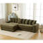 Chaise longue surdimensionnée en velours côtelé gauche avec 8 coussins décoratifs et lit de jour rembourré en forme de L pour le salon-428452527-428452531-428452524