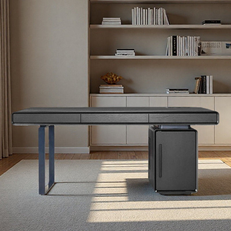 Bureau haut de gamme pour le bureau personnel et le rangement du travail, Noir, H 29,53 po x l 62,99 po x P 27,56 po