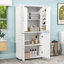 Armoire de rangement autoportante pour salle de bain avec tablettes réglables, rangement spacieux et conception anti-basculement