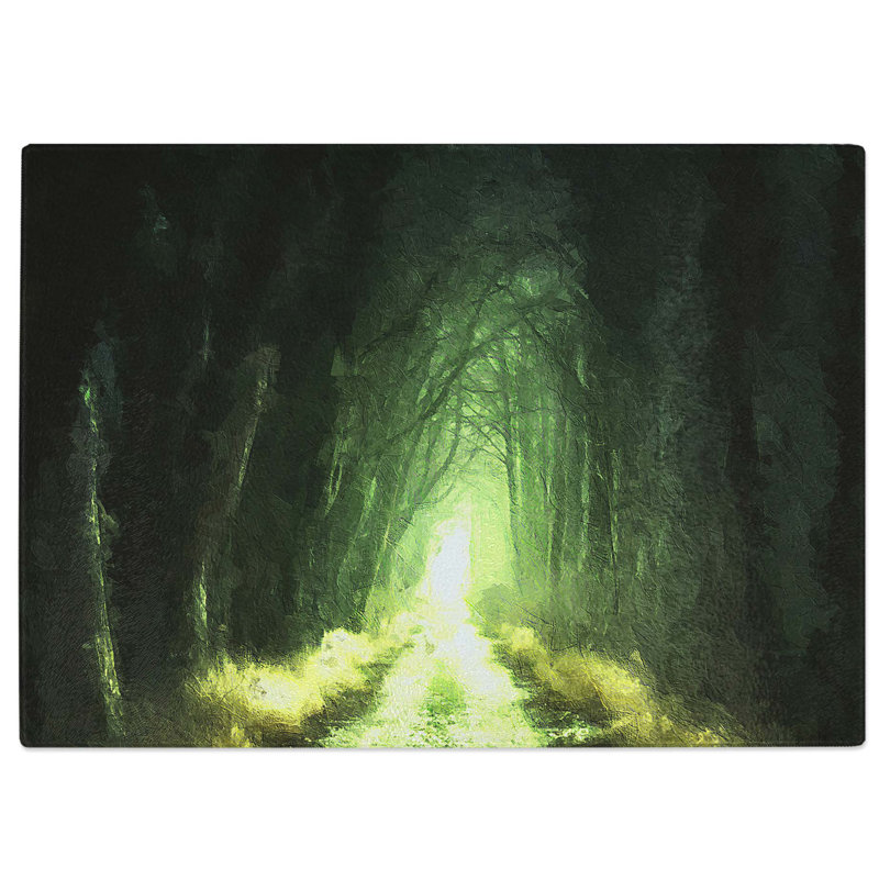 Tempered Glass Secret Forest Chopping Board, 28.5 cm W x 20 cm L