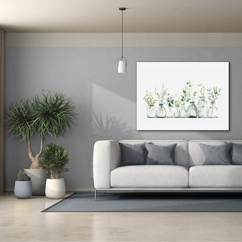 «Botanical Bottles» par Svetlana Aleynikova, art mural sur toile, H 40 po x l 54 po