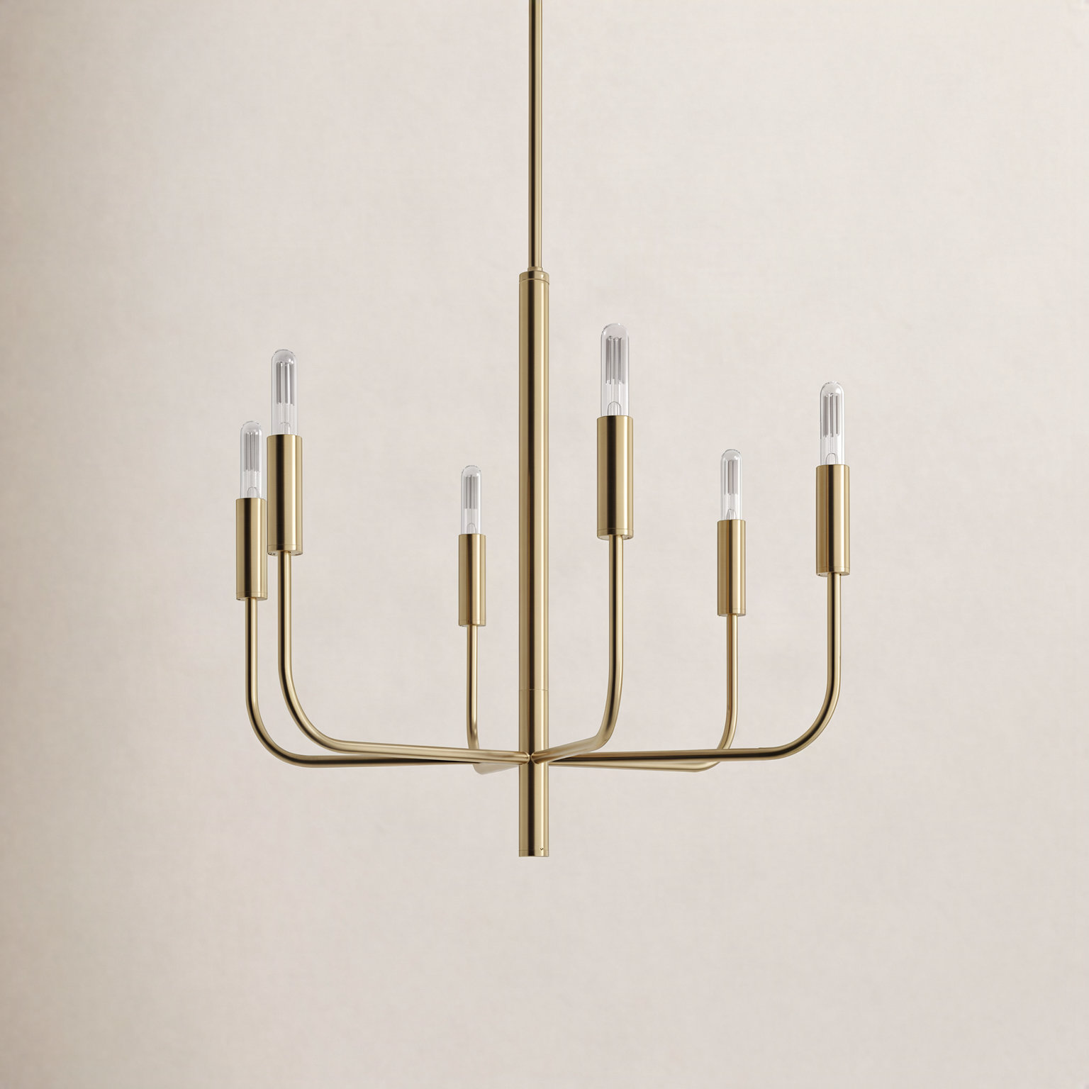 Tedder 6-Light Chandelier, Burnished Brass