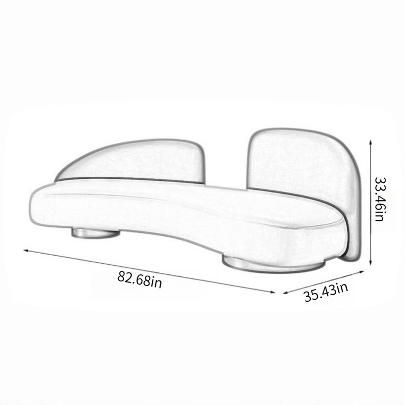 Canapé de luxe simple à lumière simple, H 33,46 po x l 82,68 po x P 35,43 po