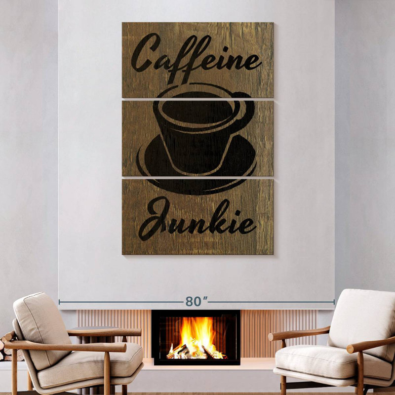 Yarlin Caffeine Junkie Typography, 74" H x 48" W