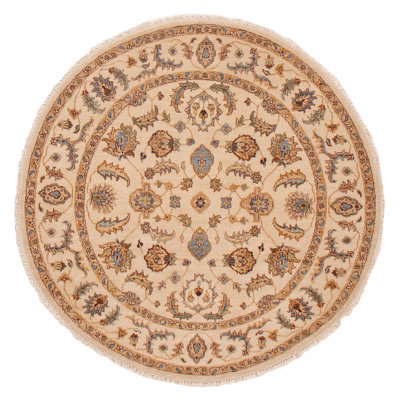 Tapis crème noué à la main One Of Kind Jamshidpour 5 pi 0 po x 5 pi 0 po