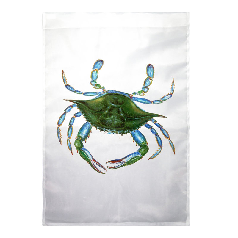 Drapeau maison en polyester femme crabe, H 18 po x l 12 po, Blanc