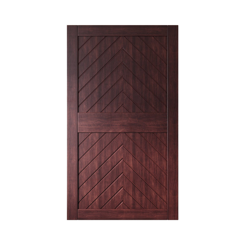 Porte de grange en bois de pin à finition acajou rouge 4-en-1 de 42 po x 84 po Homacer, 42 po x 84 po