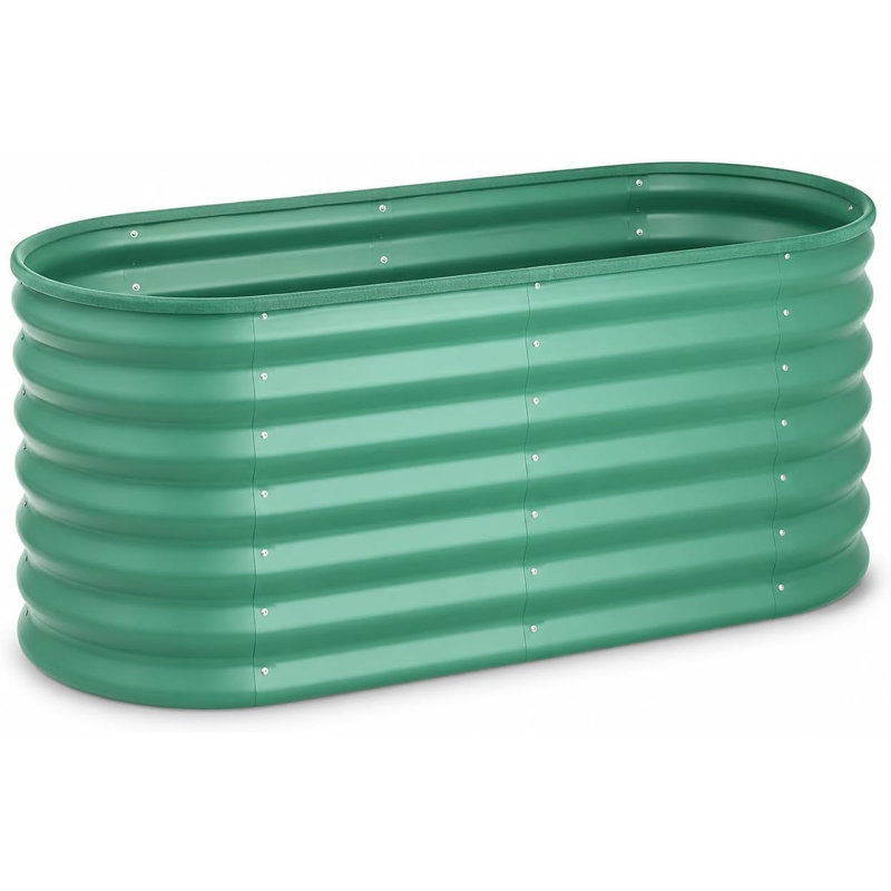Metal Raised Garden Bed, 60cm H x 120cm W x 60cm D, Dark Green