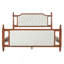 Grand lit plateforme tapissier avec tête de lit capitonnée à boutons, lit de ferme avec tête de lit et pied de lit