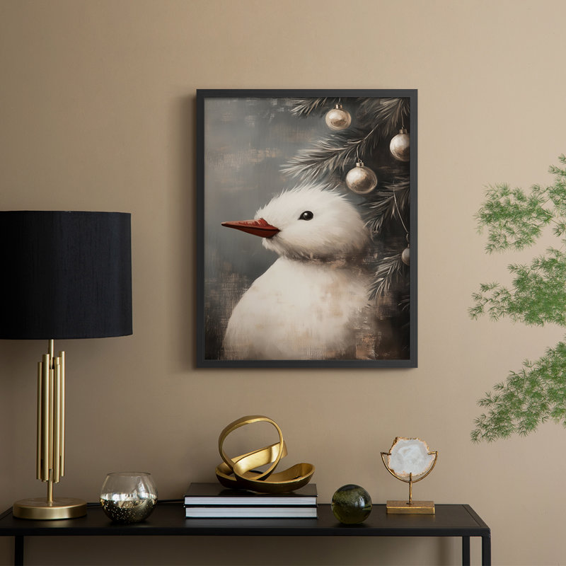 Art de Noël des Fêtes - série 2-CDII, reproduction encadrée - bois massif, H 30 po x l 24 po, Noir, noir, noir, noir