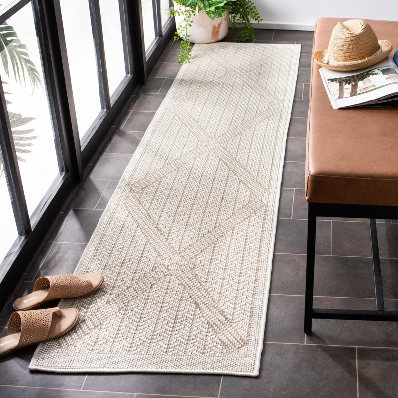 Kircher Performance Machine Washable Geometric Indoor/Outdoor Area Rug, Runner 2' x 8'