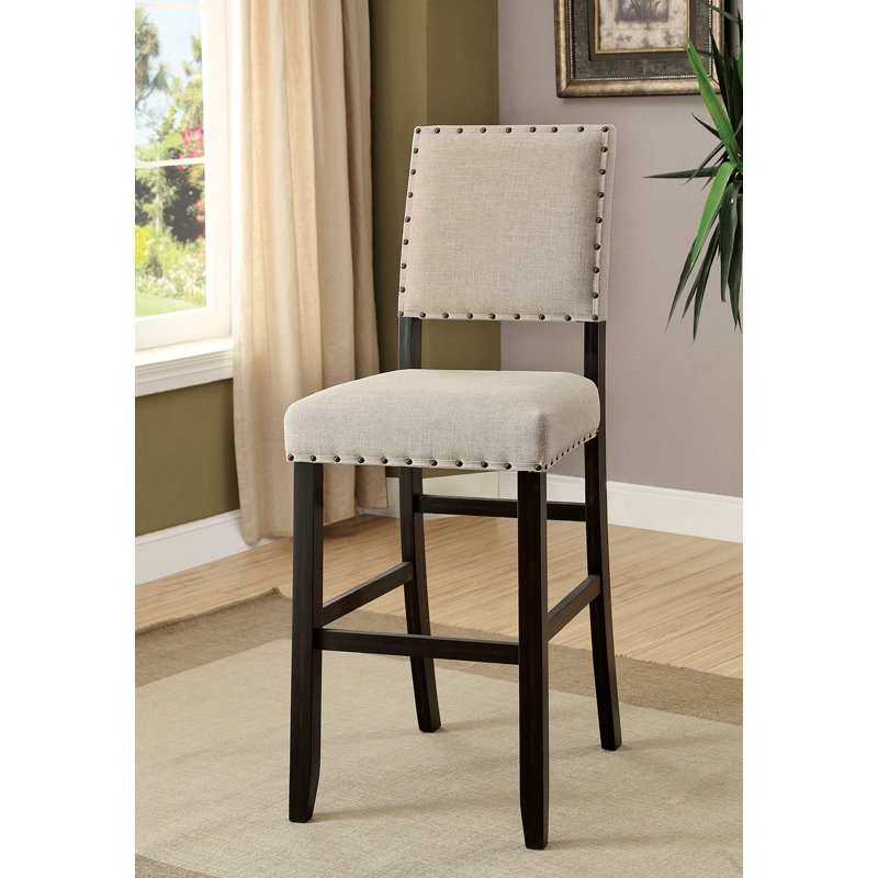 Gariner Upholstered Counter Stool, Bar Stool (30.25” Seat Height), Antique Black