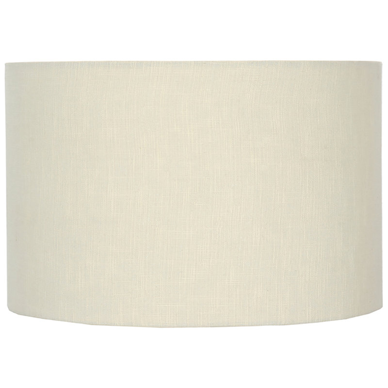 Lino Self Lined Linen Drum Shade, Cream, 20cm H x 30cm W x 30cm D