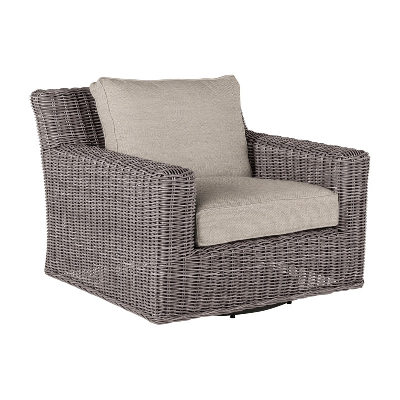 Rustic Patio Armchair with Cushions, Dove Sunbrella® Linen, Welt, Oyster