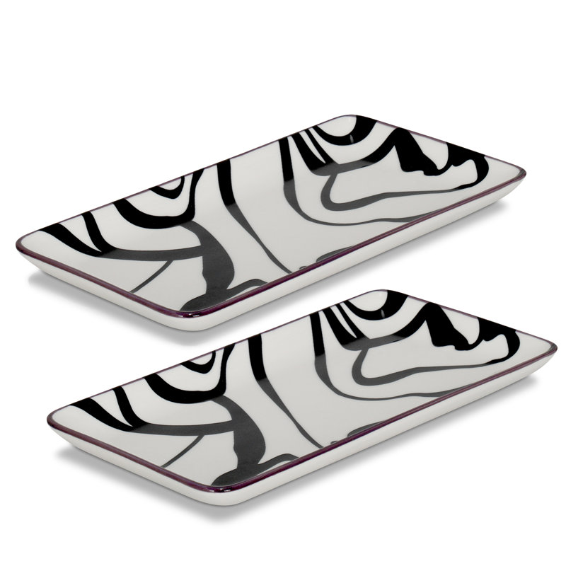 Wrought Studio™ Jodine Porcelain Platter, White/Black