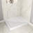 42 in. x 34 in. Corner Acrylic Shower Base in Glossy White With Center Drain, Drain Included-115227042