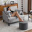 Fauteuil d'appoint surdimensionné de 41 po avec repose-pieds - siège large de 33,5 po et 2 coussins-529718887