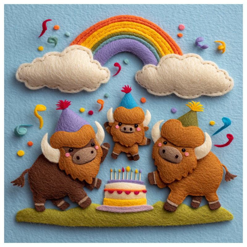 Housses de couette Felt Buffalo Birthday Party, Très grand lit