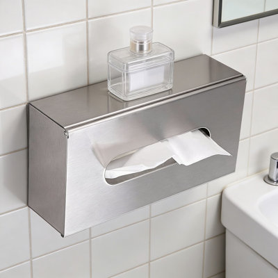 Stainless Steel Tissue Box Cover With Brushed Nickel Finish - Modern Metal Tissue Holder For Bedroom, Bathroom, Office, And Car - Rustproof And Wall Mountable Design