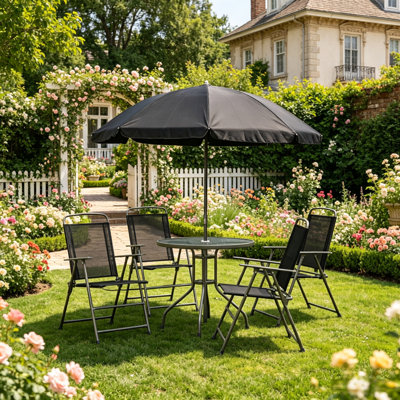Ensembles de salle à manger portatifs de patio, verre en maille d'acier, divertissement extérieur moderne
