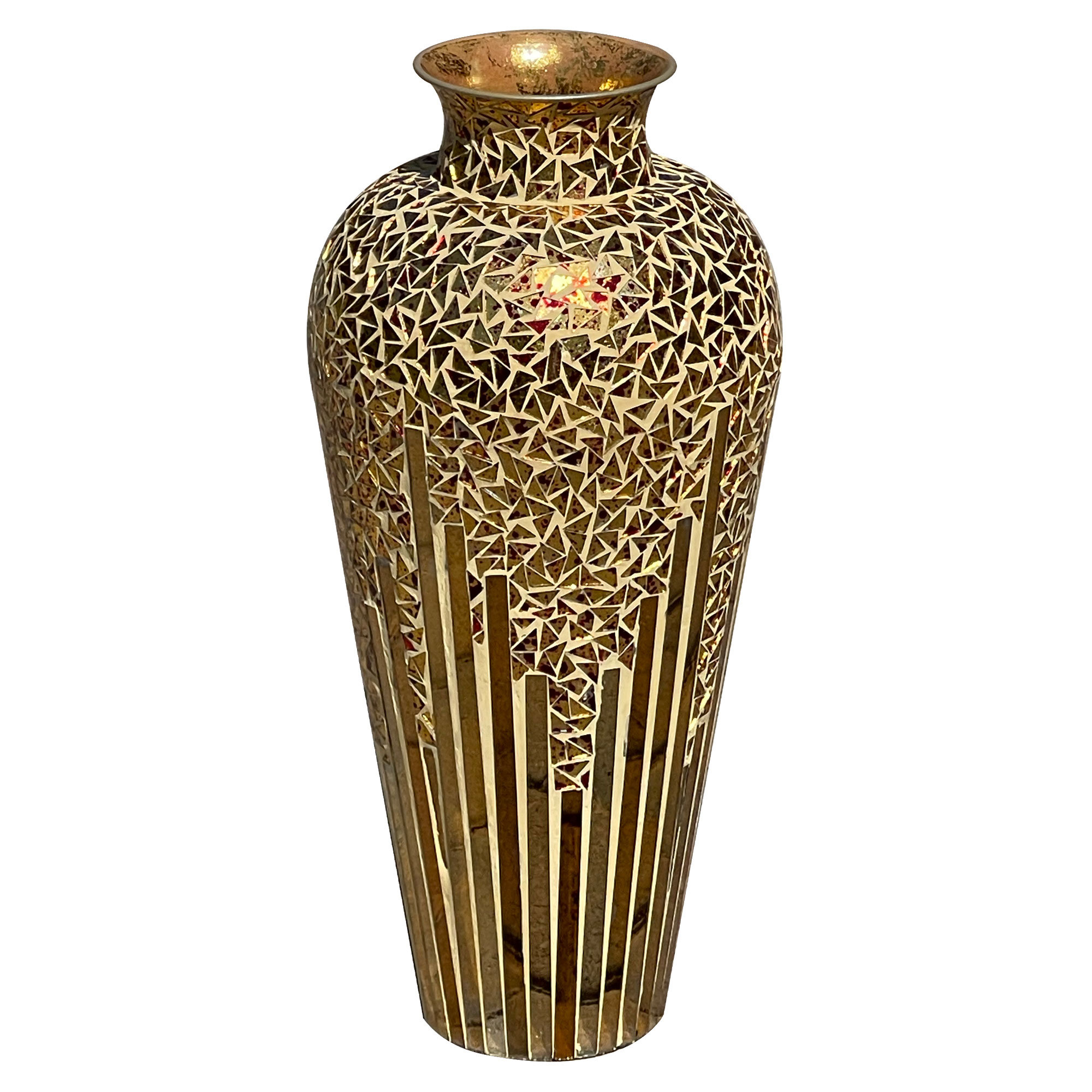 Bungalow Rose Lautkin Tall Mosaic Glass Flower Vase Decorative Floor