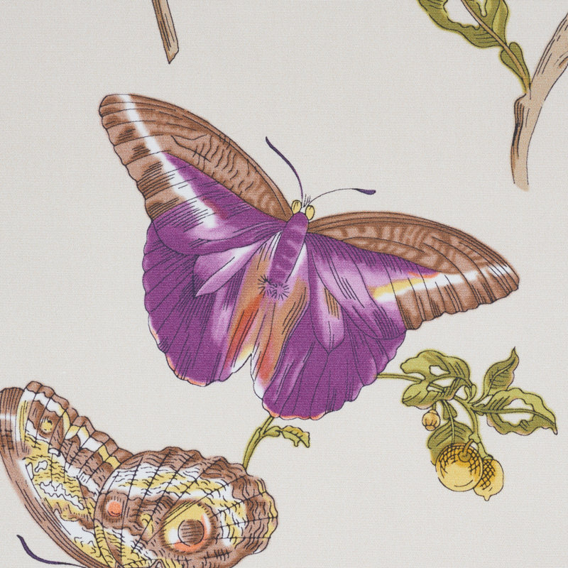 Tissu chintz Baudin Butterfly, Mauve