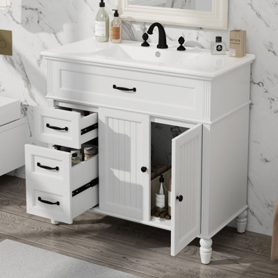 36" Bathroom Vanity with Sink, Soft-Close Drawers