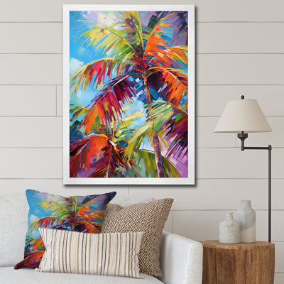 Millart Popart Palm Trees II - Palmiers et palmiers, reproduction d'art encadrée