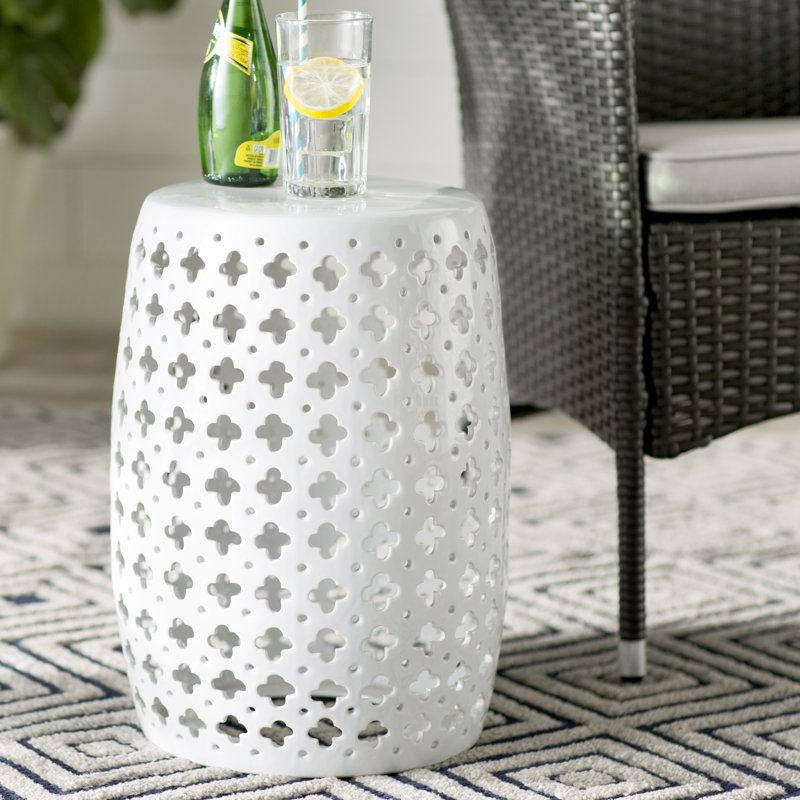 Tabouret de jardin Gisella, Blanc