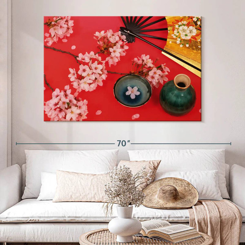 Yarlin Cherry Blossom Tea, 34" H x 51" W