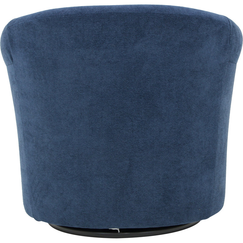 Anstett 30.5" Wide Polyester Swivel Barrel Chair, Chloe Indigo 100% Polyester