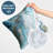 Abstract Marble Design Throw Pillow with Premium Polyester - White and Blue-44319750