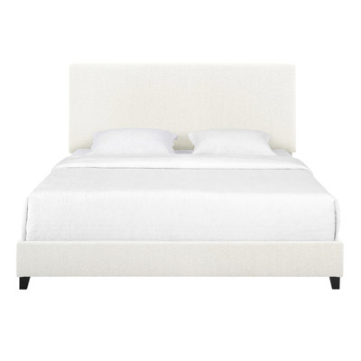 Queen Size Bed With Foam Padding - Modern Bedroom Style Soft Fabric