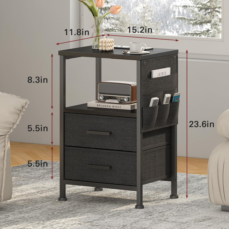 Nayeb 10cm W Metal Bedside Table